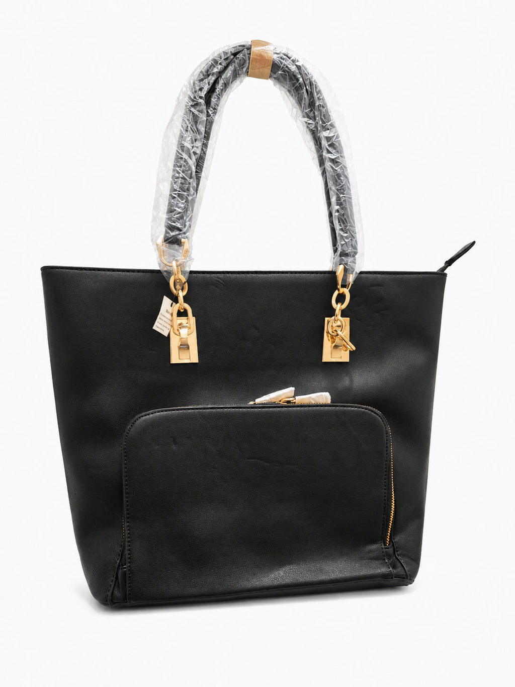 Black Gold-Chain Tote Bag - Alternate View 1 | Afayi Commerce