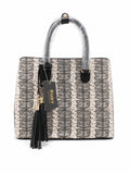 Snakeskin Print Tote Bag - Front View | Afayi Commerce