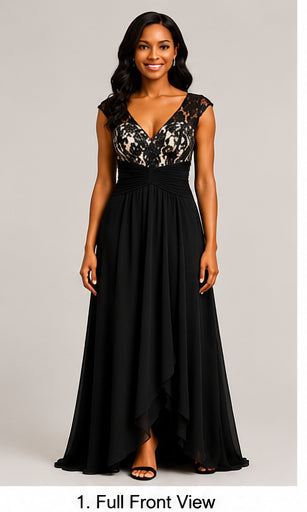 Black Lace Gown - Black (view 1)