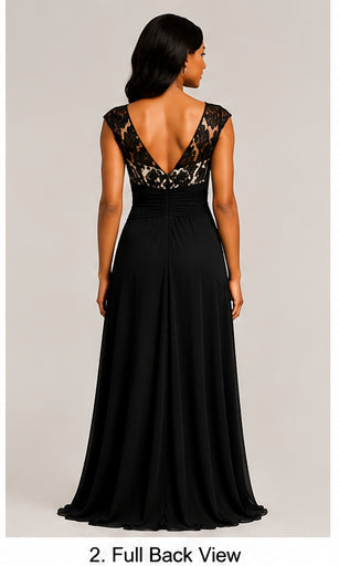 Black Lace Gown - Black (view 2)