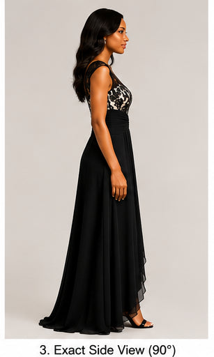 Black Lace Gown - Black (view 3)