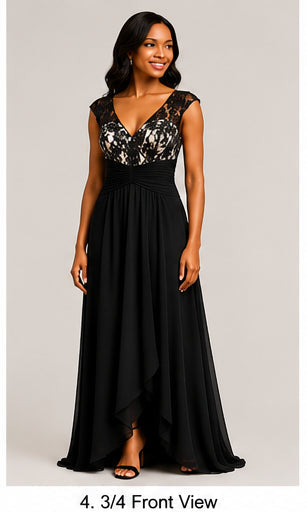 Black Lace Gown - Black (view 4)