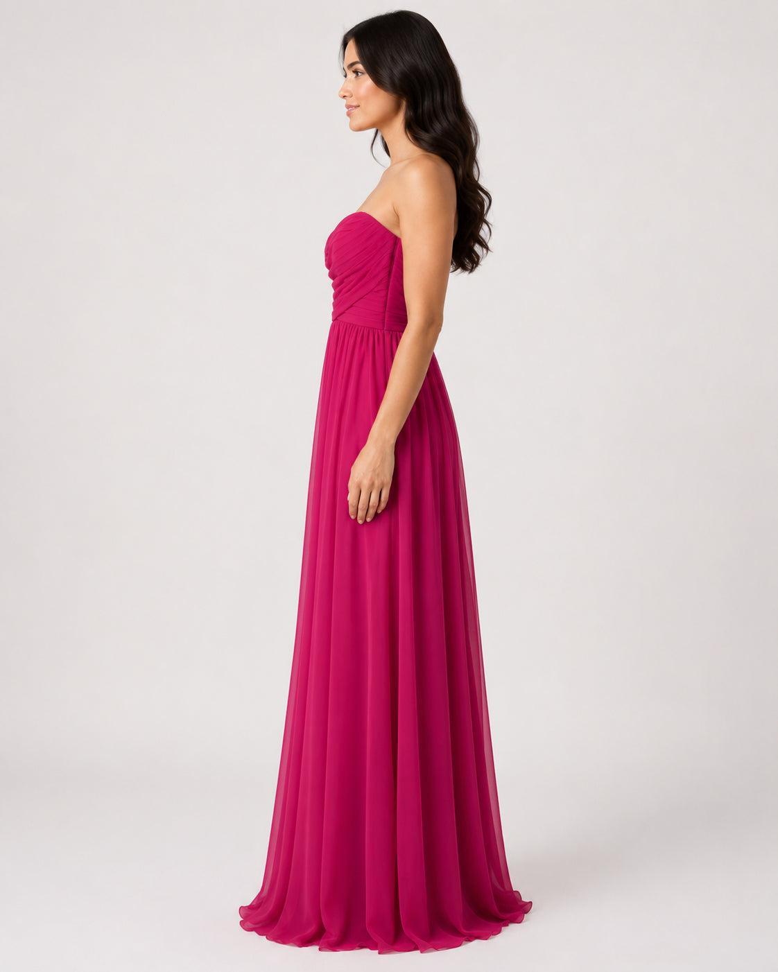 Fuchsia Strapless Sweetheart Gown - Fuchsia (view 2)