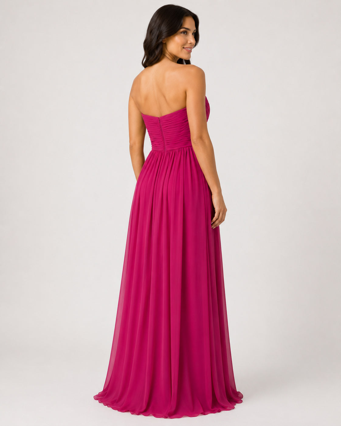 Fuchsia Strapless Sweetheart Gown - Fuchsia (view 5)
