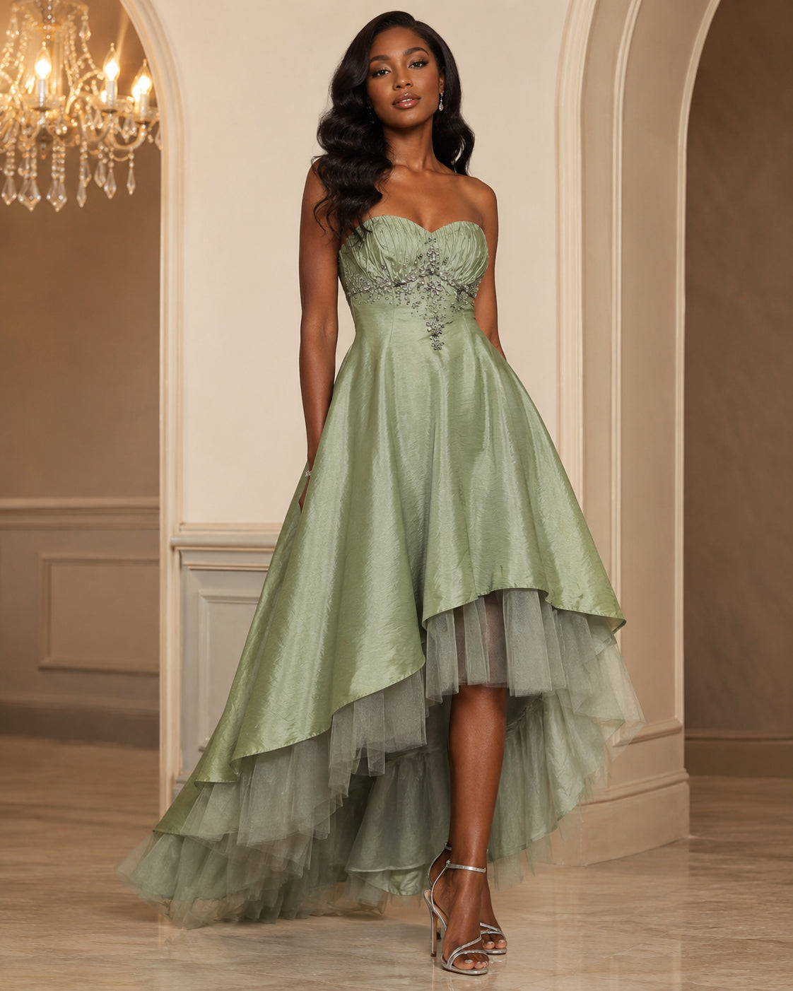 Sage Green Classic Bridesmaid Dress - Sage Green (view 1)