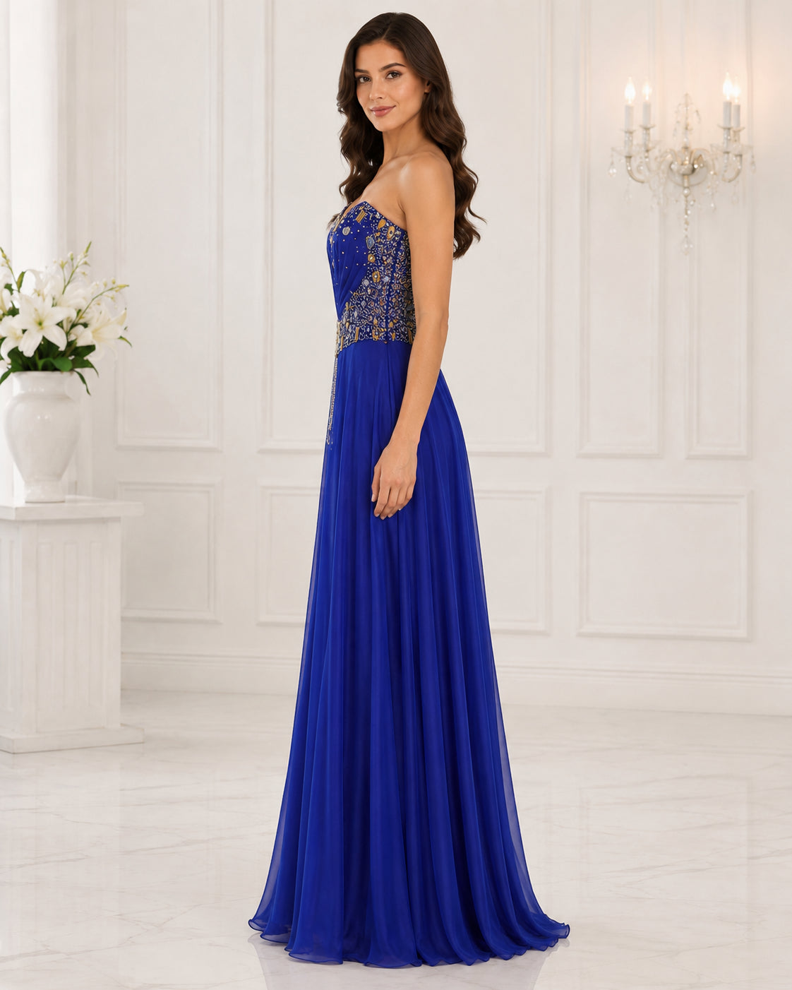 Royal Blue Sweetheart Gown - Royal Blue (view 2)