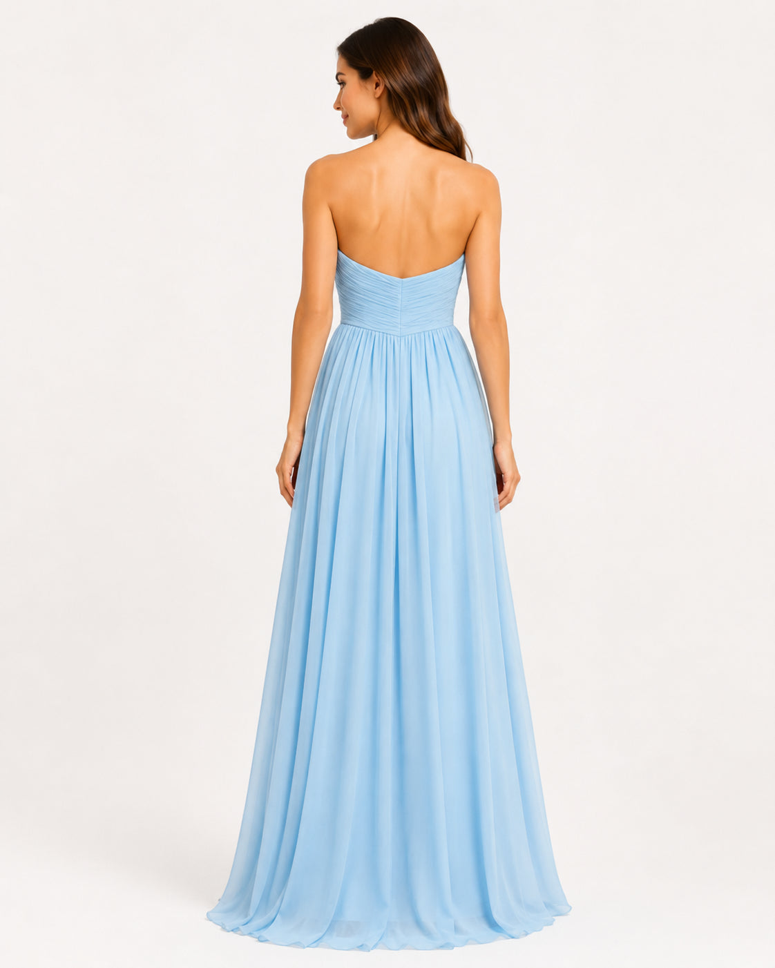 Sky Blue Chiffon Gown - Sky Blue (view 5)