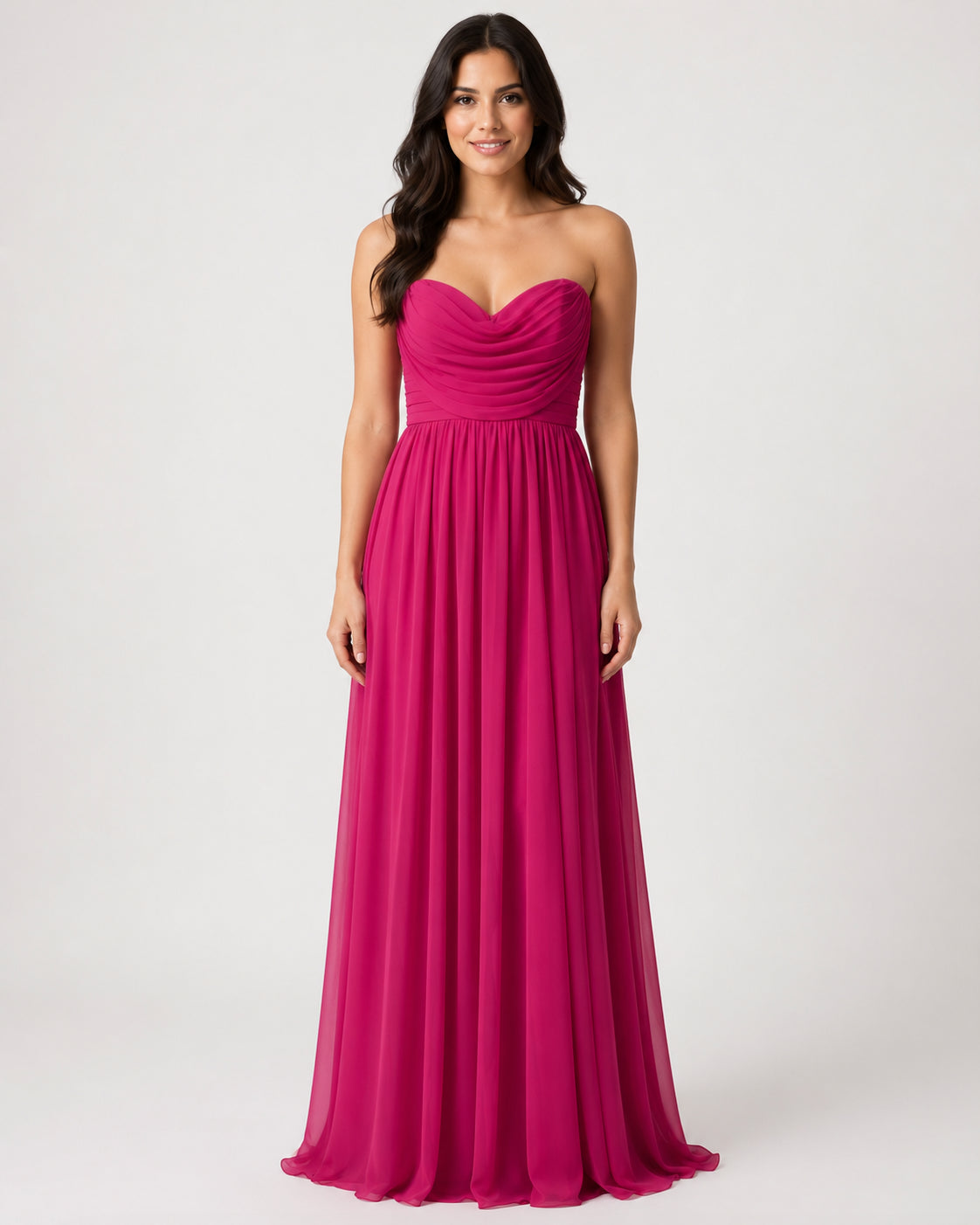 Fuchsia Strapless Sweetheart Gown - Fuchsia (view 1)