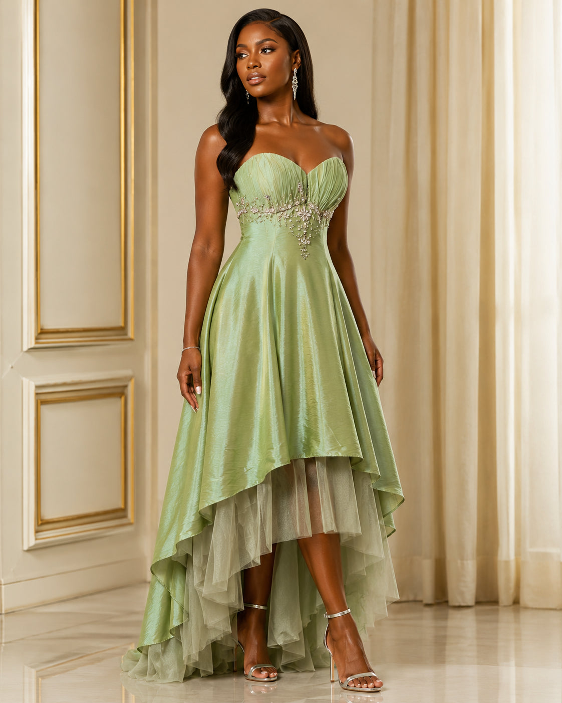 Sage Green Classic Bridesmaid Dress - Sage Green (view 3)