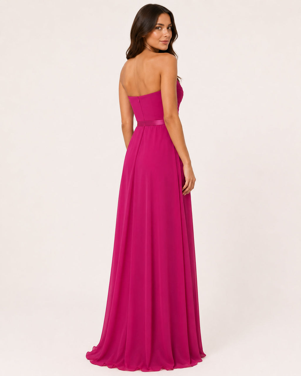 Fuchsia Strapless Sweetheart Gown - Fuchsia (view 10)
