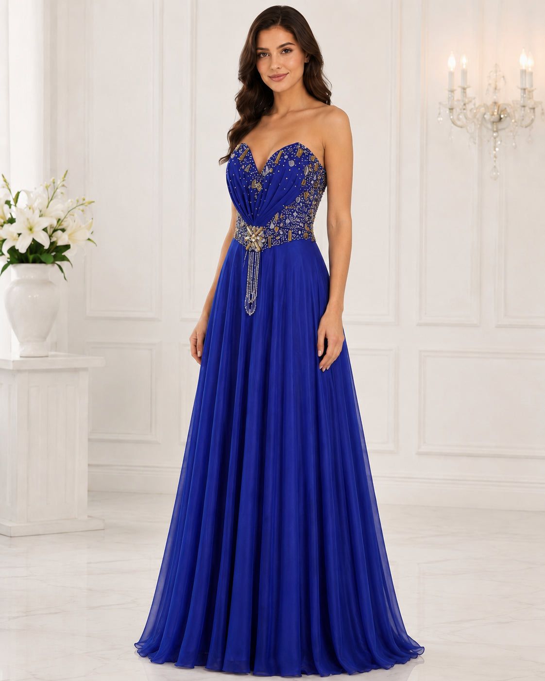 Royal Blue Sweetheart Gown - Royal Blue (view 1)