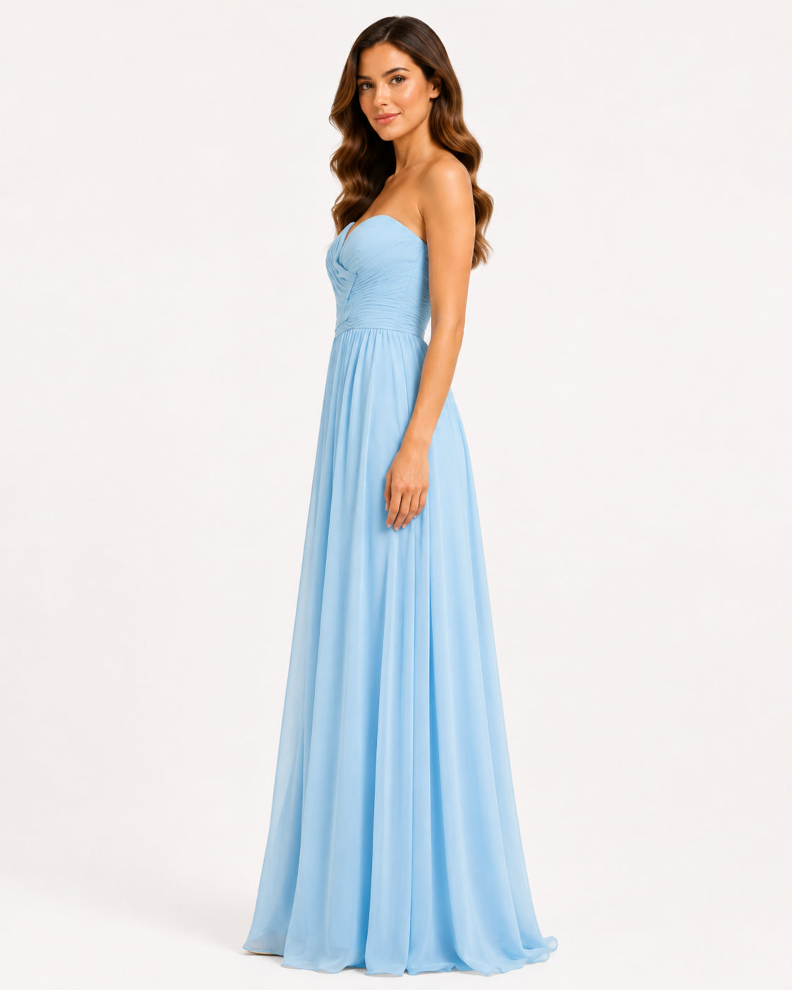 Sky Blue Chiffon Gown - Sky Blue (view 4)