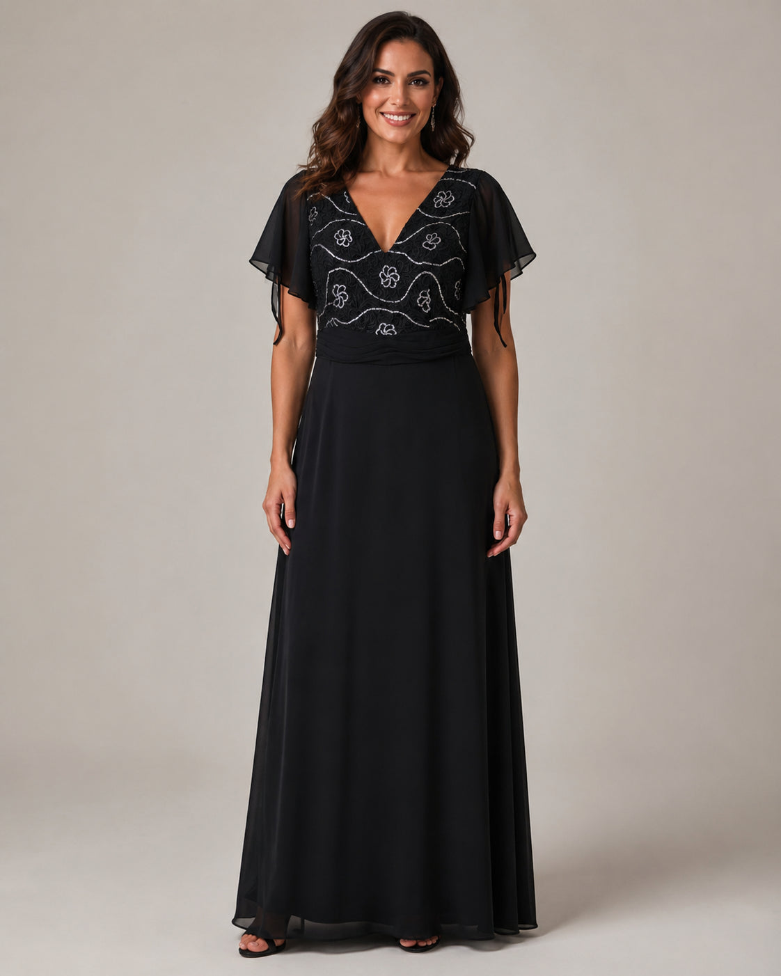 Black Floor-Length Formal Gown - Black (view 1)