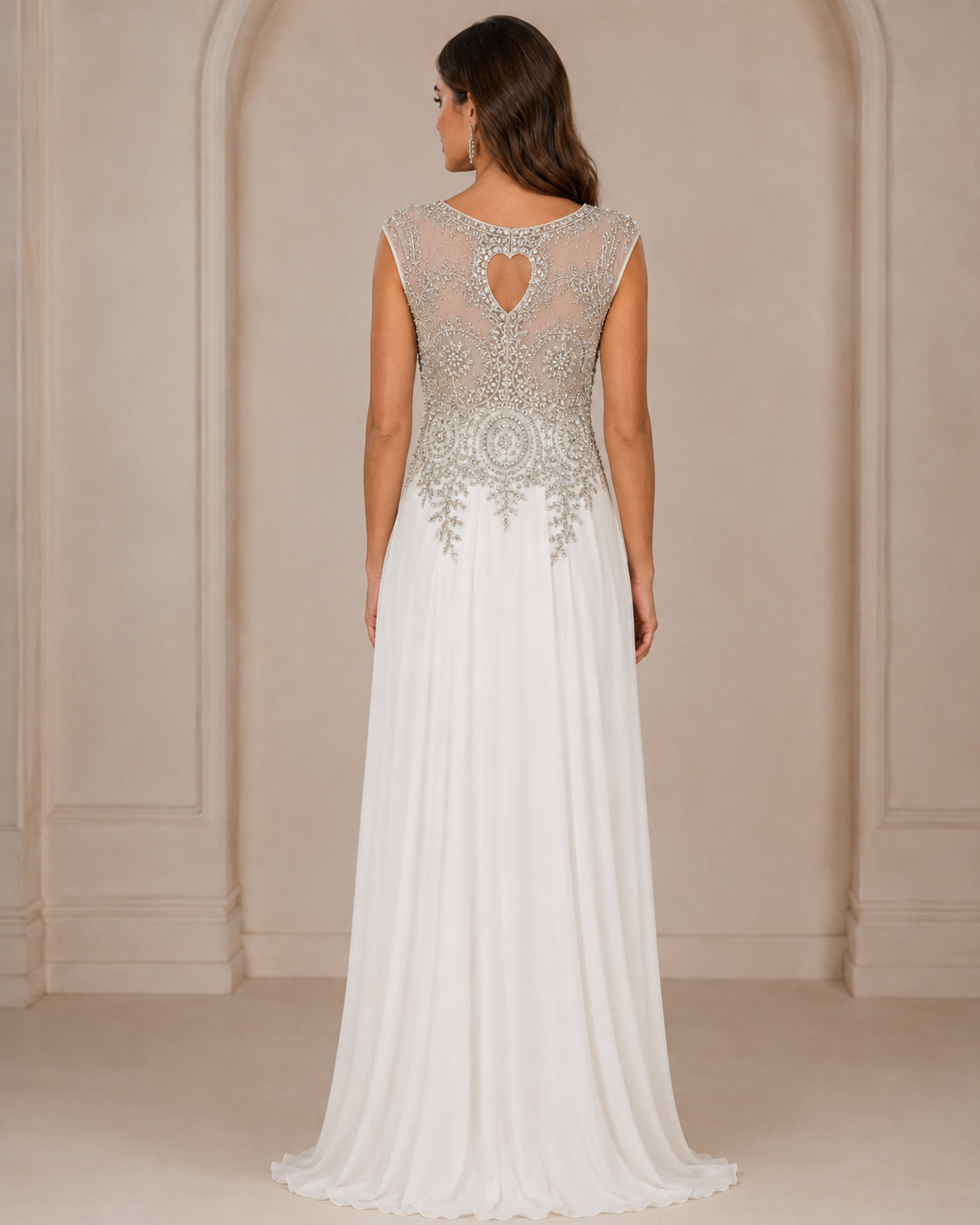 Ivory Chic Evening Dress - Ivory (view 1)