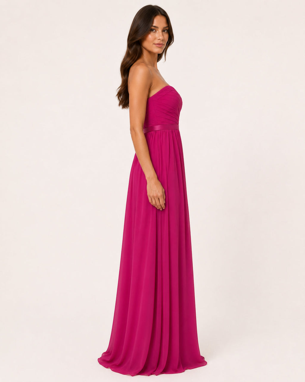 Fuchsia Strapless Sweetheart Gown - Fuchsia (view 9)