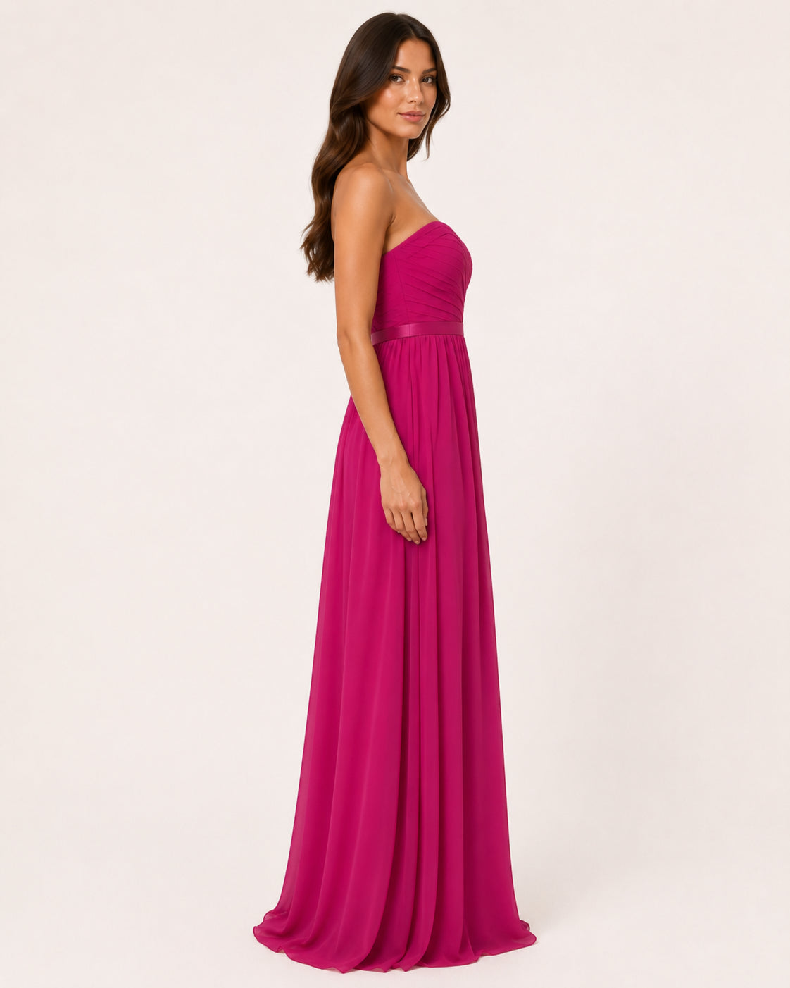 Fuchsia Strapless Sweetheart Gown - Fuchsia (view 9)