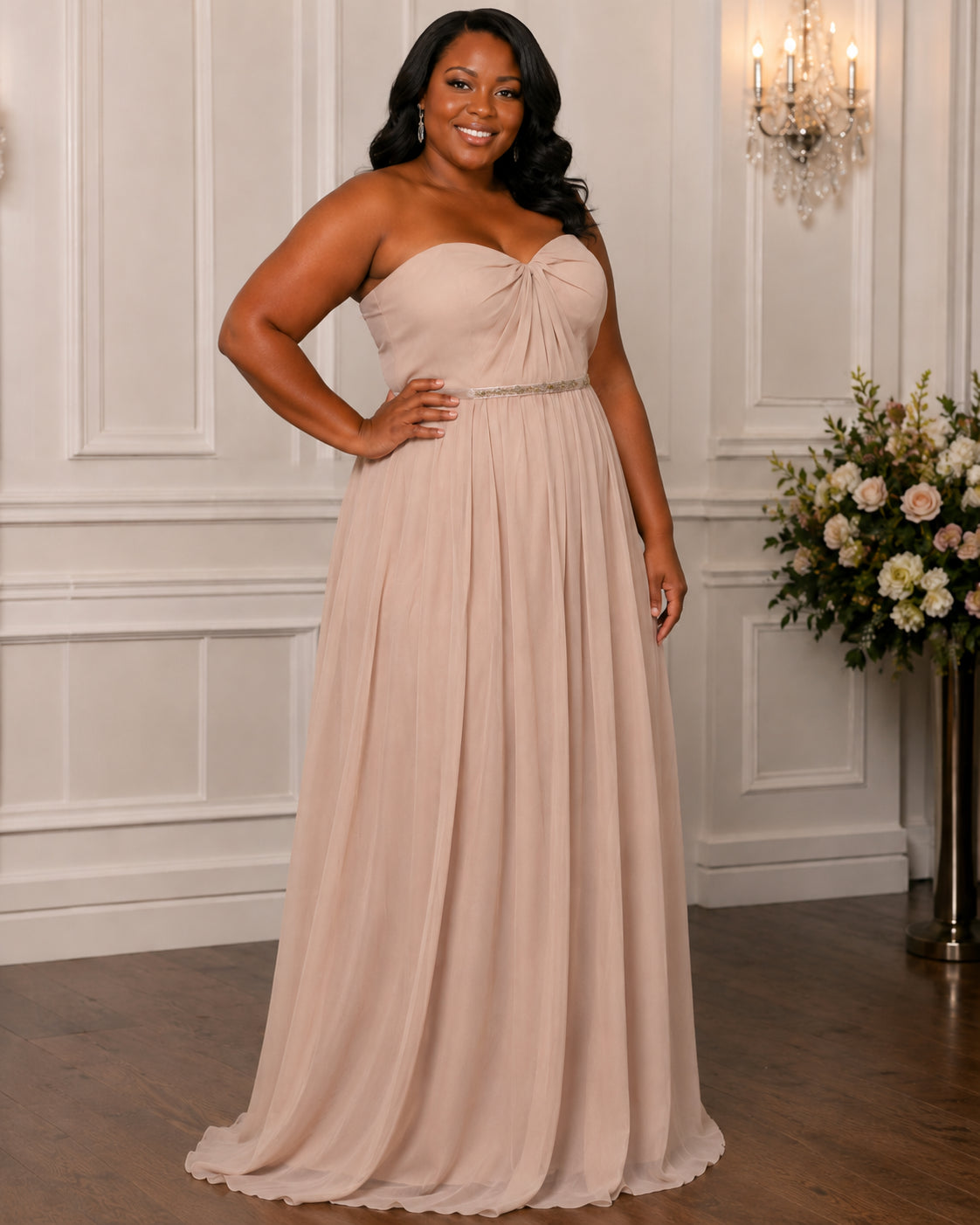 Blush Graceful Occasion Gown - Blush (view 4)