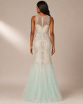 Silver Draped Prom Gown - Silver (view 1)