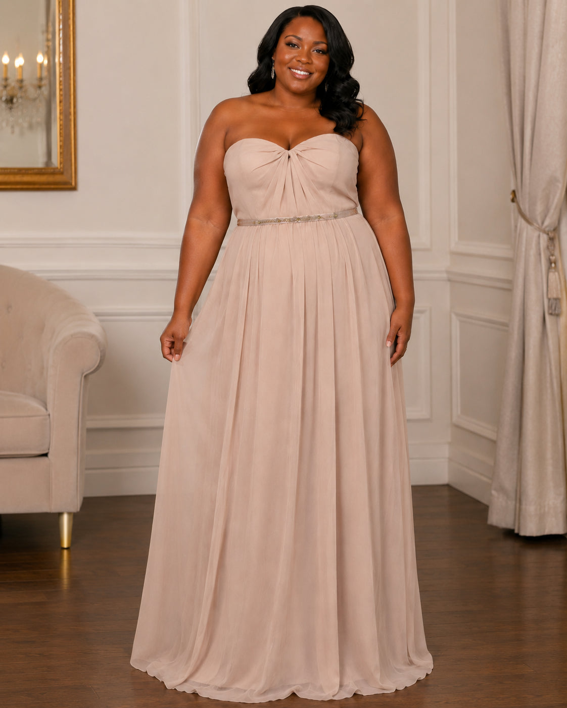 Blush Graceful Occasion Gown - Blush (view 2)