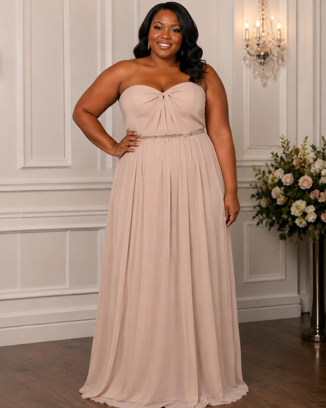 Blush Graceful Occasion Gown - Blush (view 3)