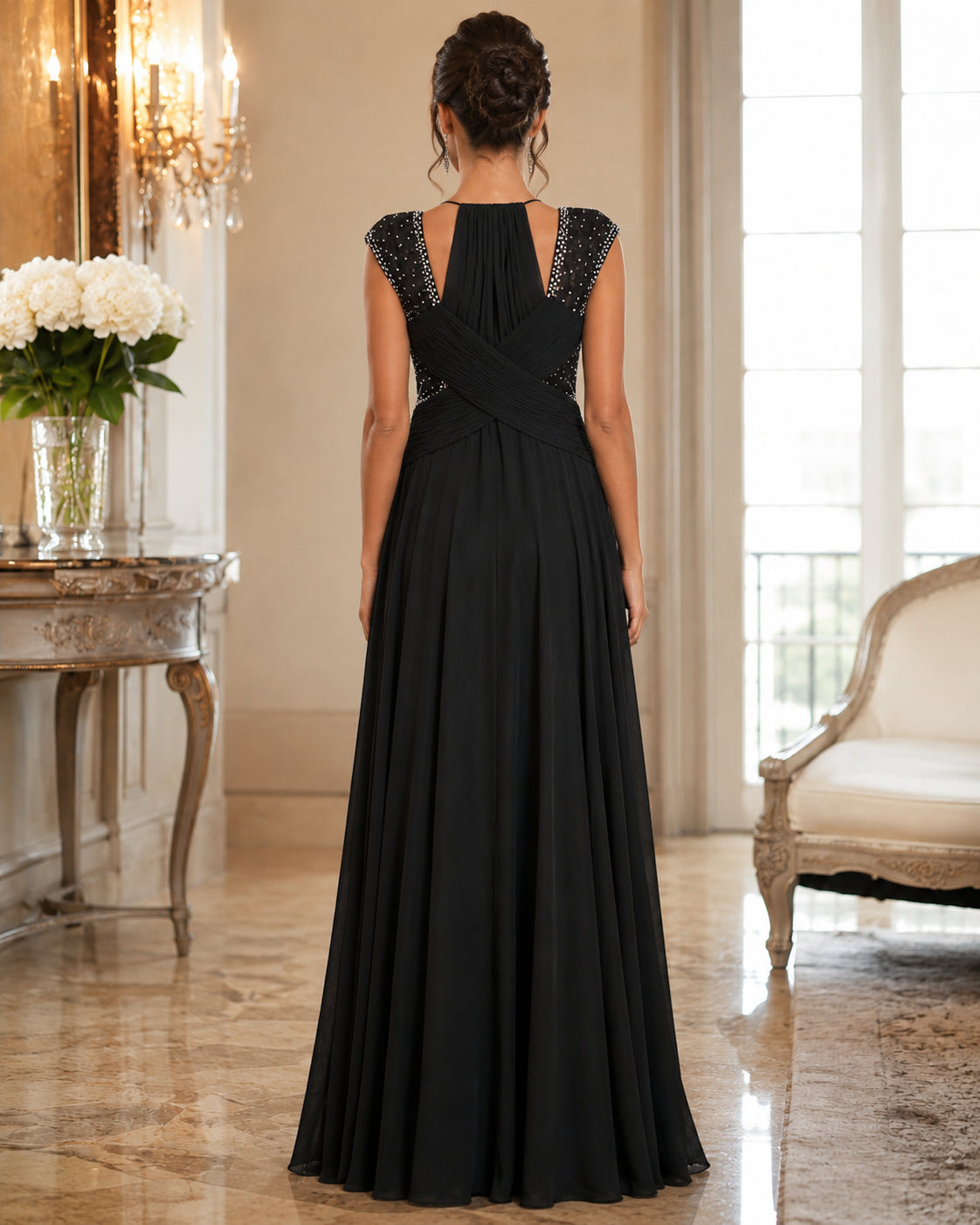 Black Statement Evening Dress - Black (view 1)