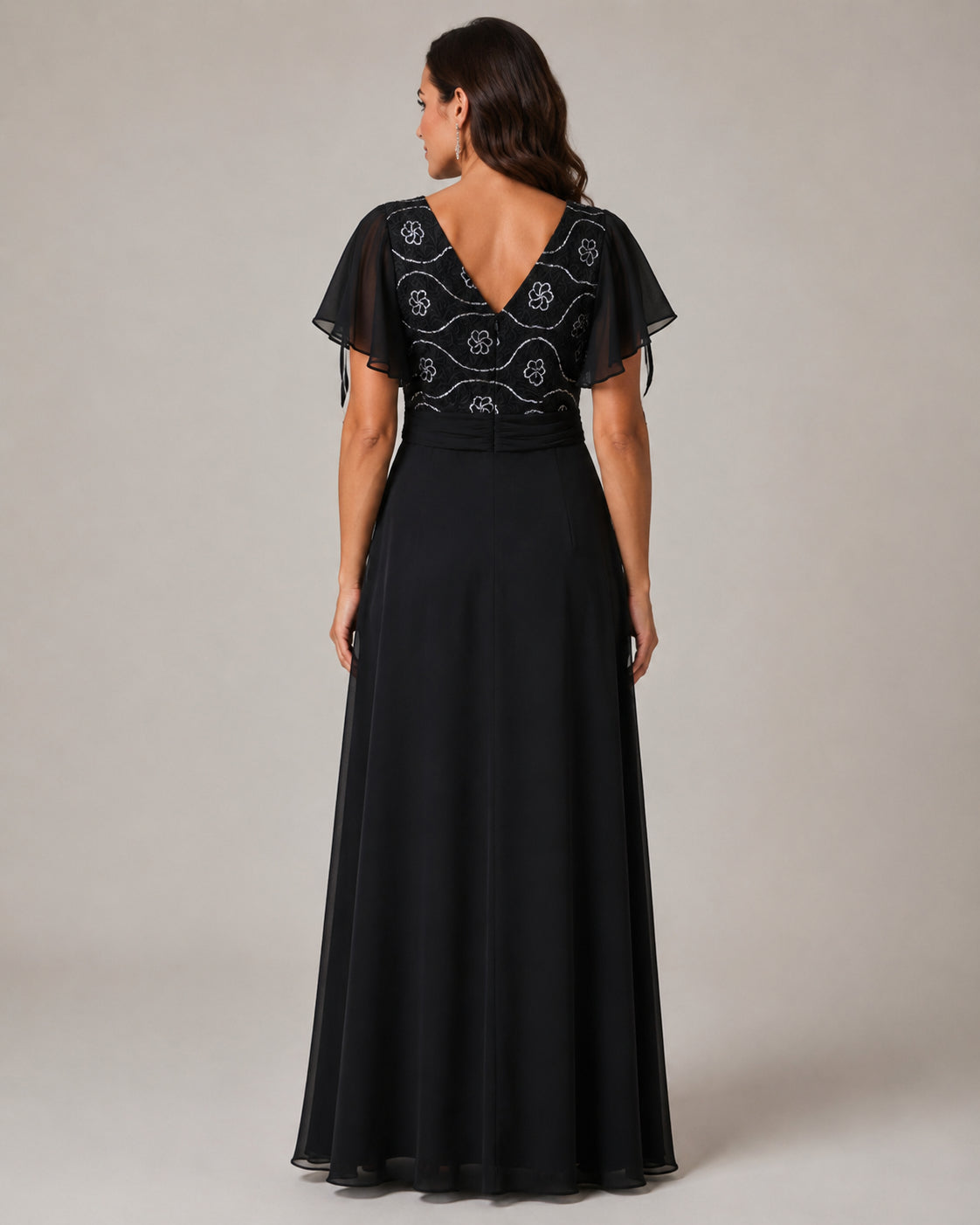Black Floor-Length Formal Gown - Black (view 3)