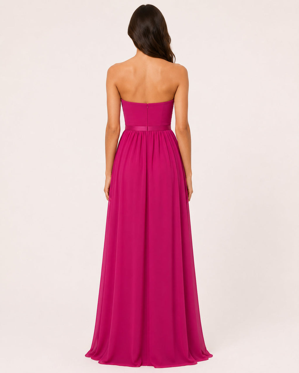 Fuchsia Strapless Sweetheart Gown - Fuchsia (view 8)