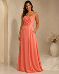 Coral Graceful Prom Gown - Coral (view 1)