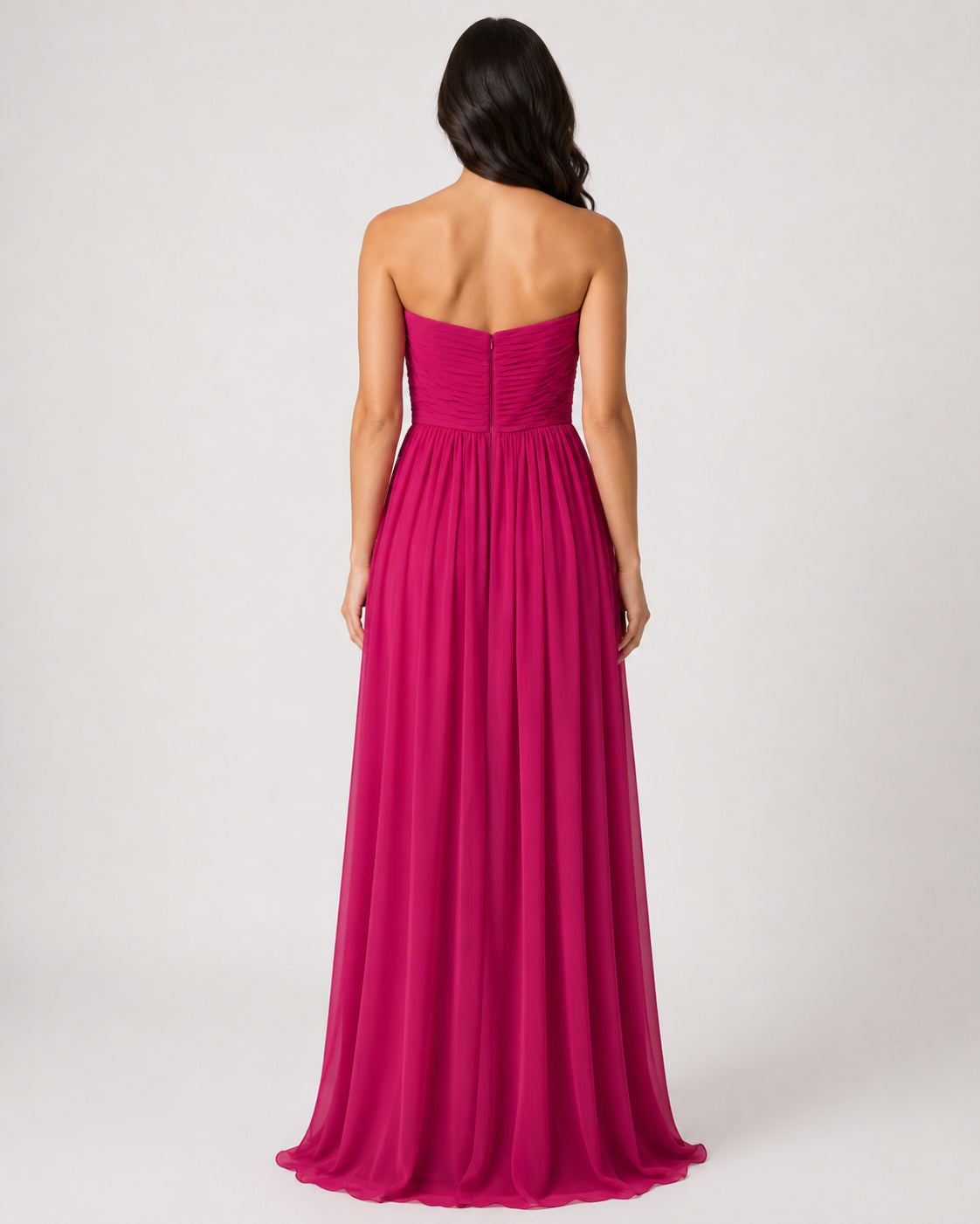 Fuchsia Strapless Sweetheart Gown - Fuchsia (view 3)