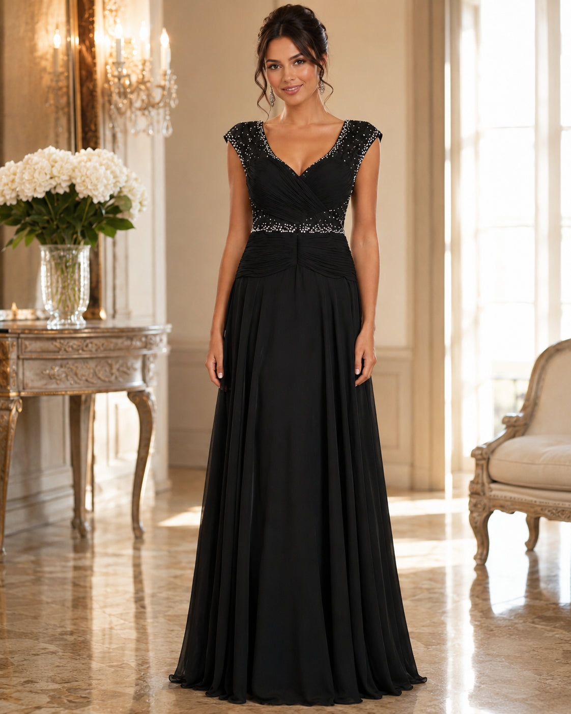 Black Graceful Party Gown - Black (view 1)
