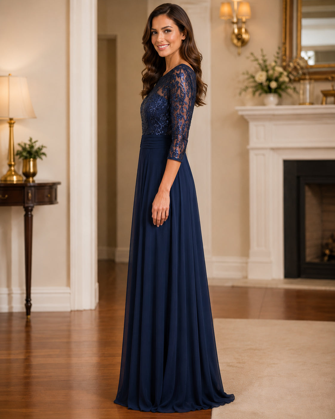 Navy Chic Party Gown - Navy (view 1)