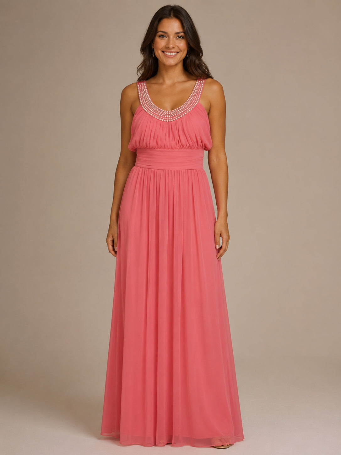 Coral Statement Evening Gown - Coral (view 1)