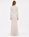 Ivory Floral Lace Long-Sleeve Mermaid Gown - Front View | Afayi Commerce