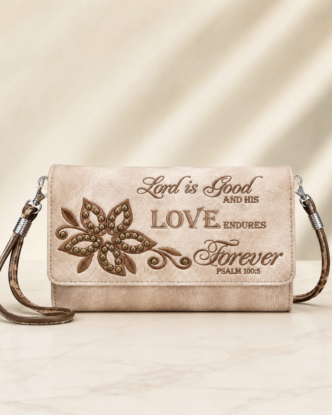 Cream Scripture Wallet - The Lord is Good - image 1