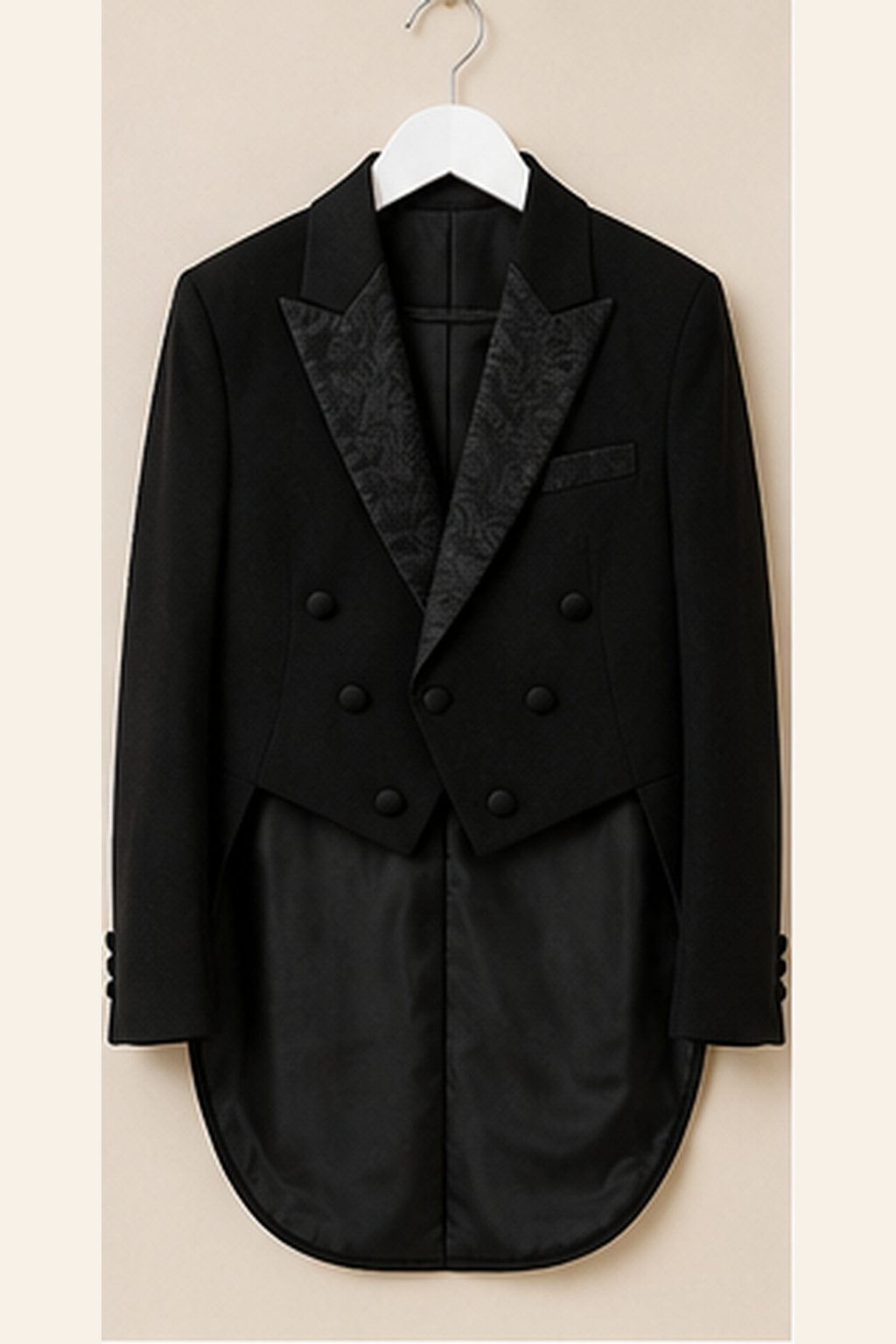 Boy's Black Tailcoat Tuxedo Set with Bow Tie - image 1