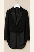 Boy's Black Tailcoat Tuxedo Set with Bow Tie - image 1