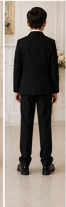 Boy's Black Tailcoat Tuxedo Set with Bow Tie - image 8