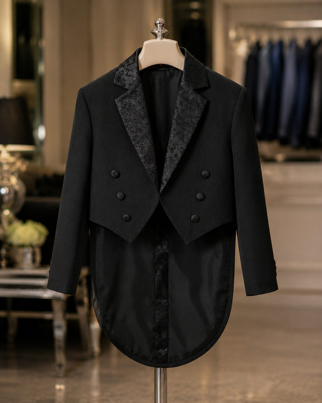 Boy's Black Tailcoat Tuxedo Set with Bow Tie - image 12