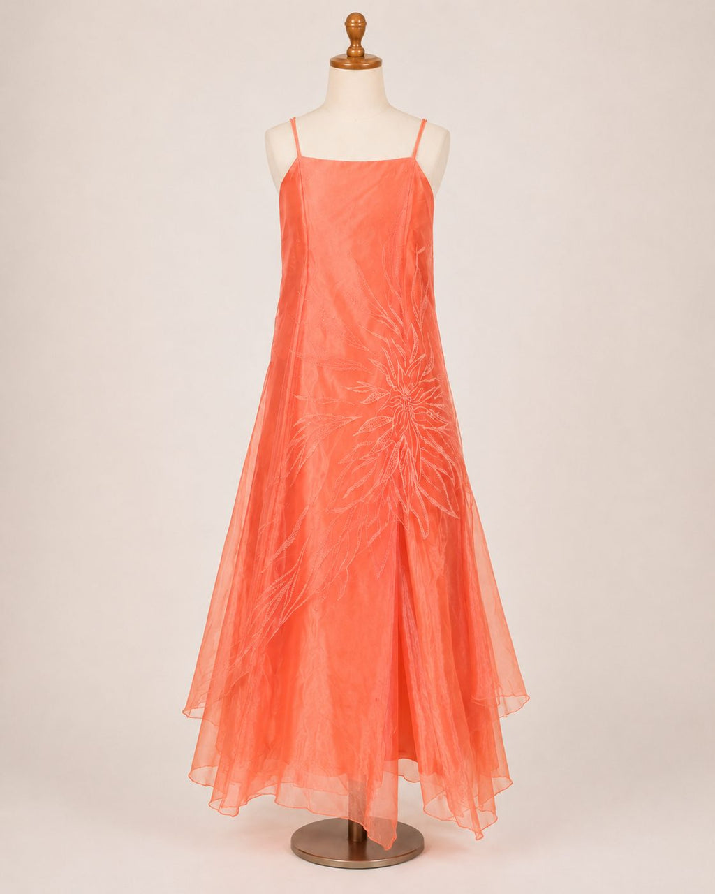 Coral Chiffon Flower Girl Dress - image 1