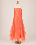 Coral Chiffon Flower Girl Dress - image 1