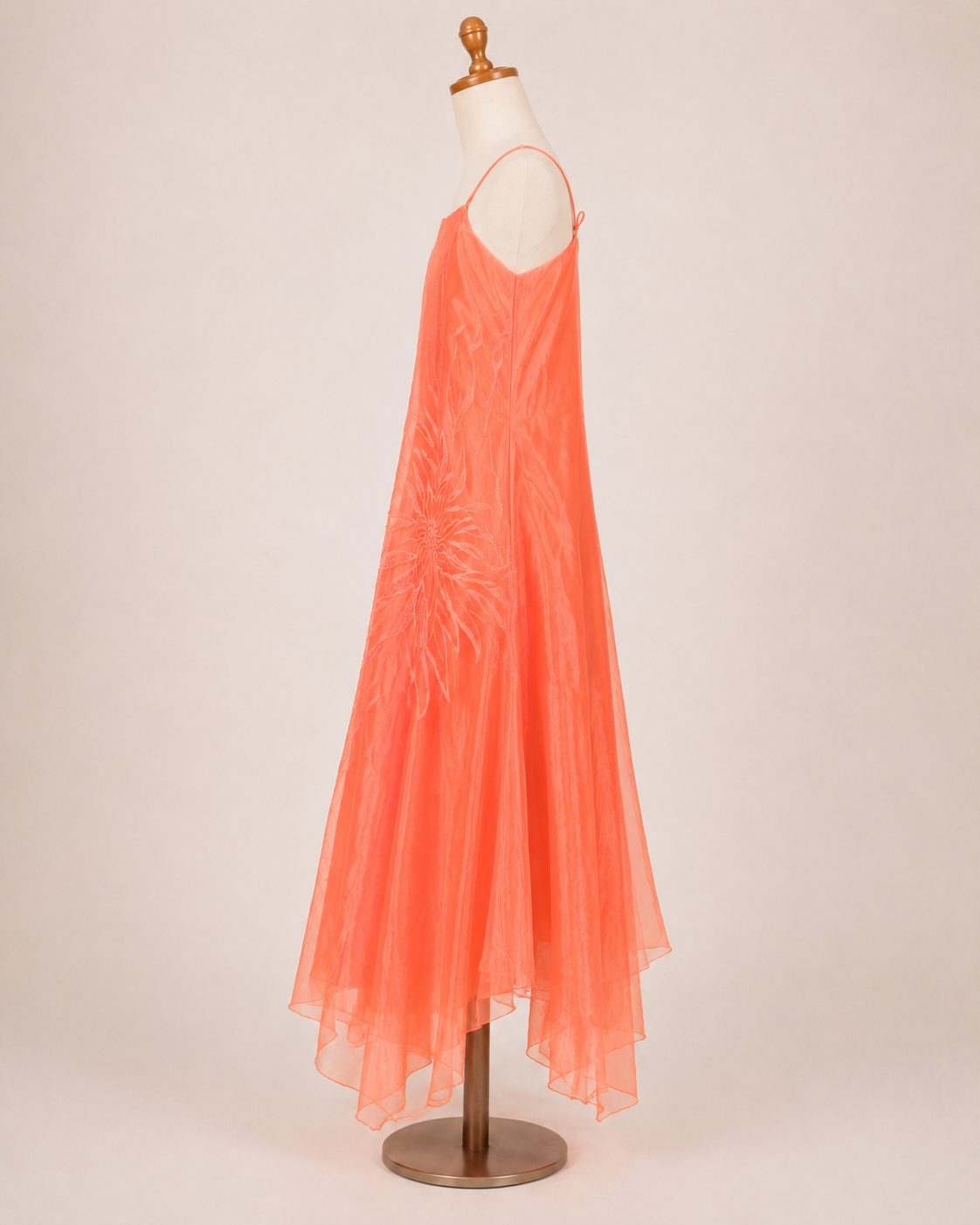 Coral Chiffon Flower Girl Dress - image 3