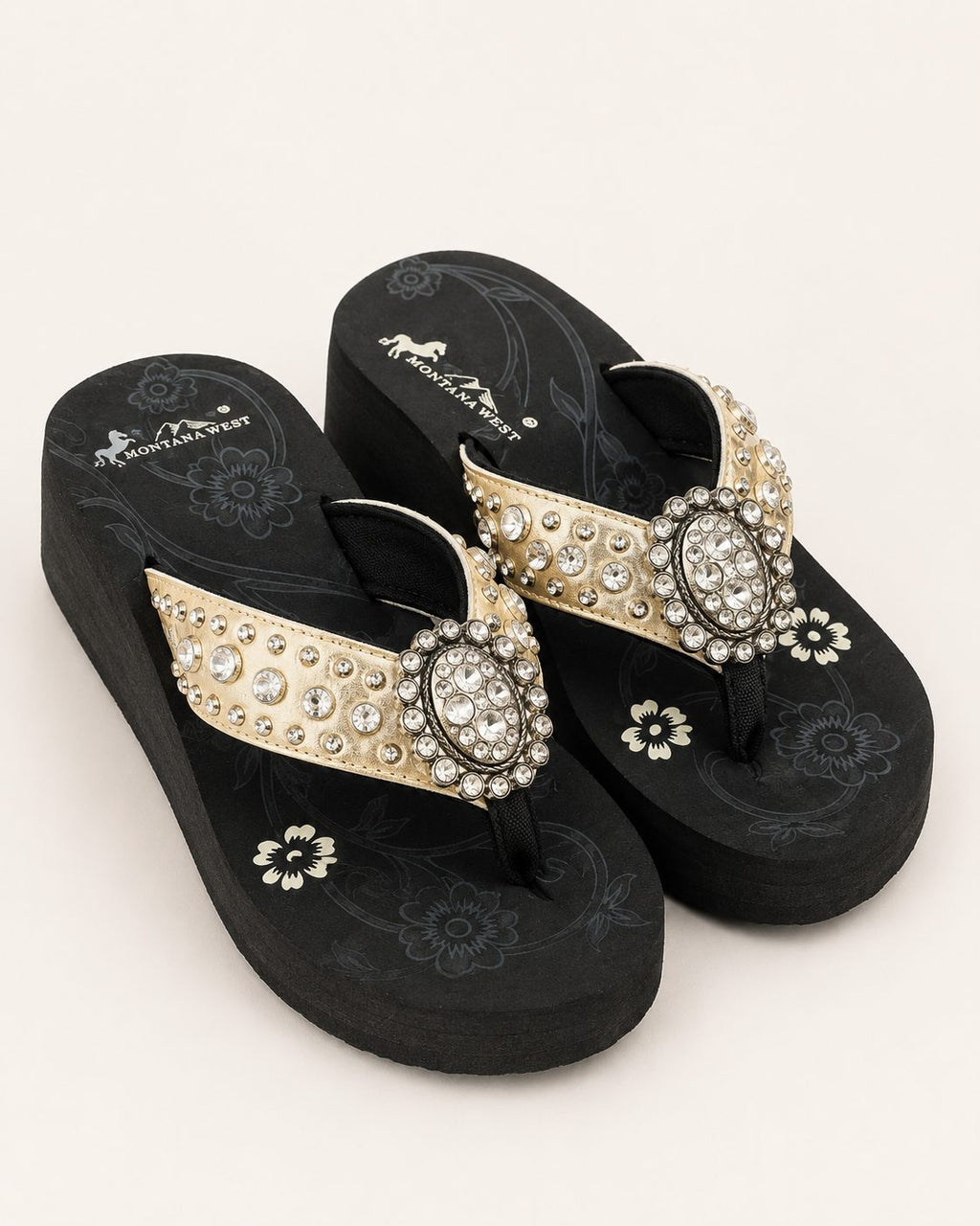 Hot Pink Rosette Concho Wedge Flip-Flops - image 3