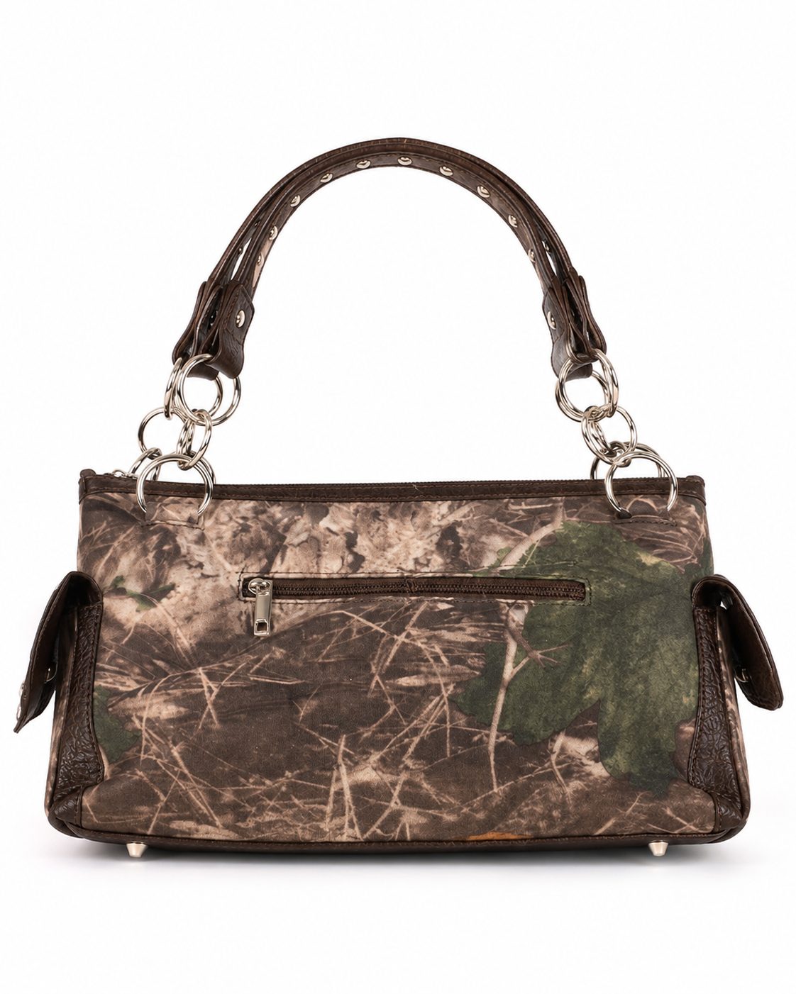 Camo Studded Crossed-Pistols Hobo Bag - image 1