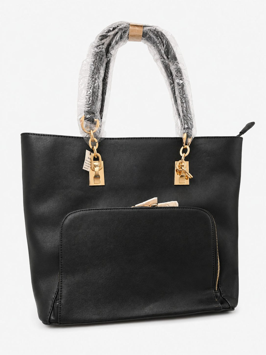 Black Quilted Tote Bag - image 3