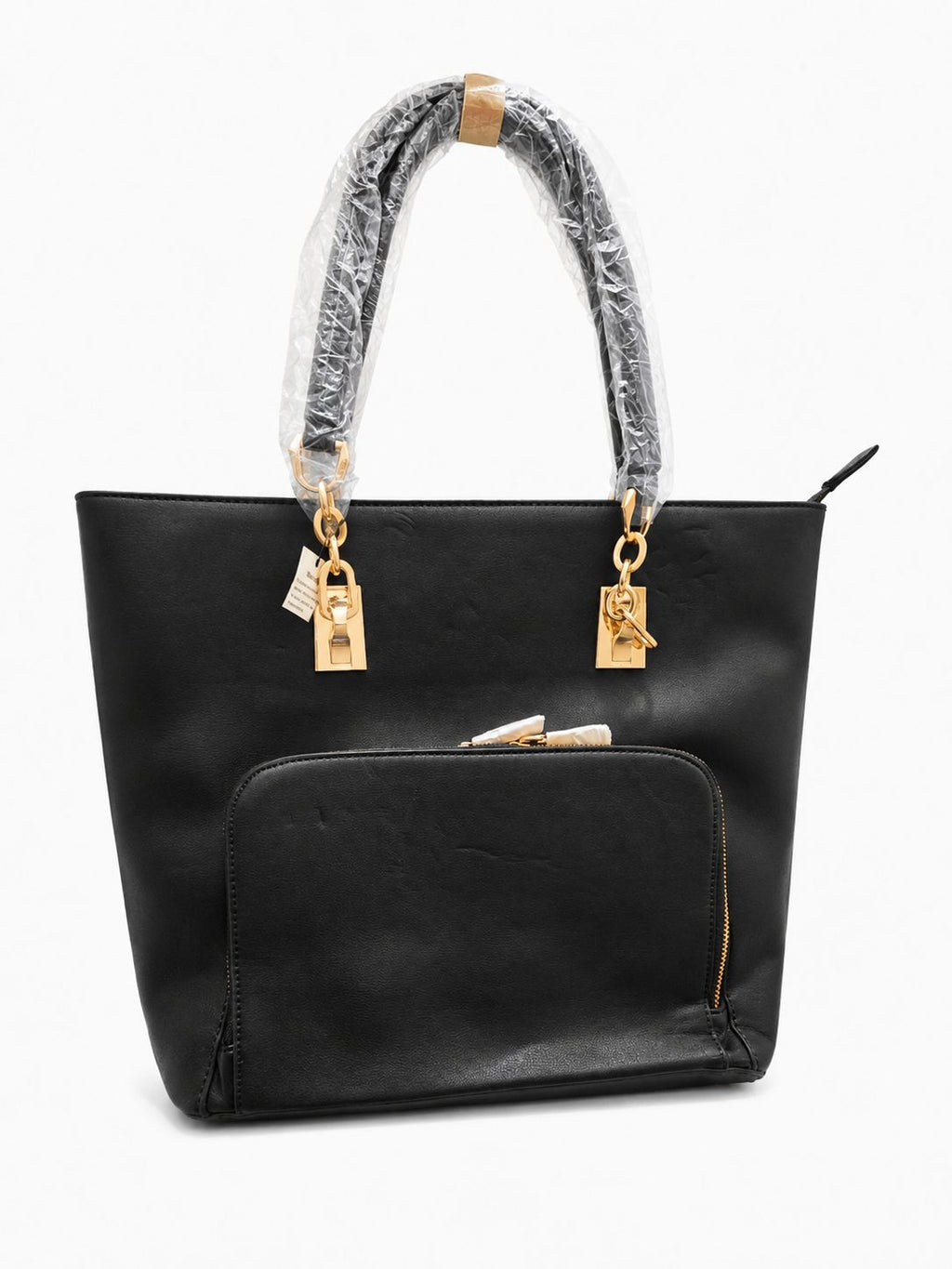 Snakeskin-Print Tote with Black Handle - image 2