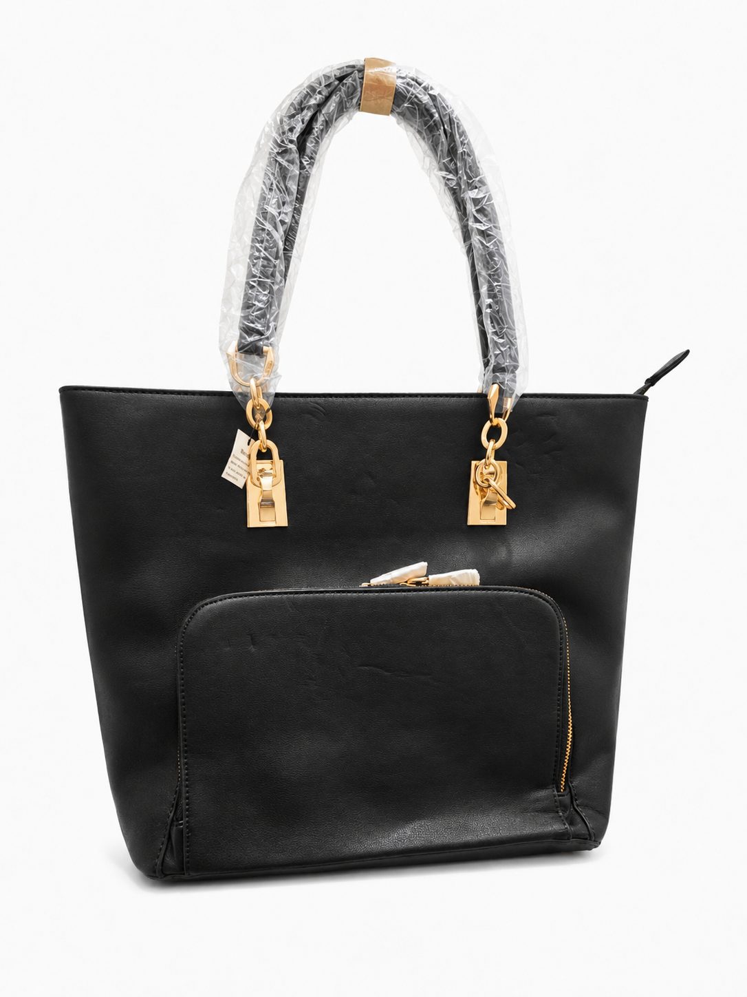 Snakeskin-Print Tote with Black Handle - image 2
