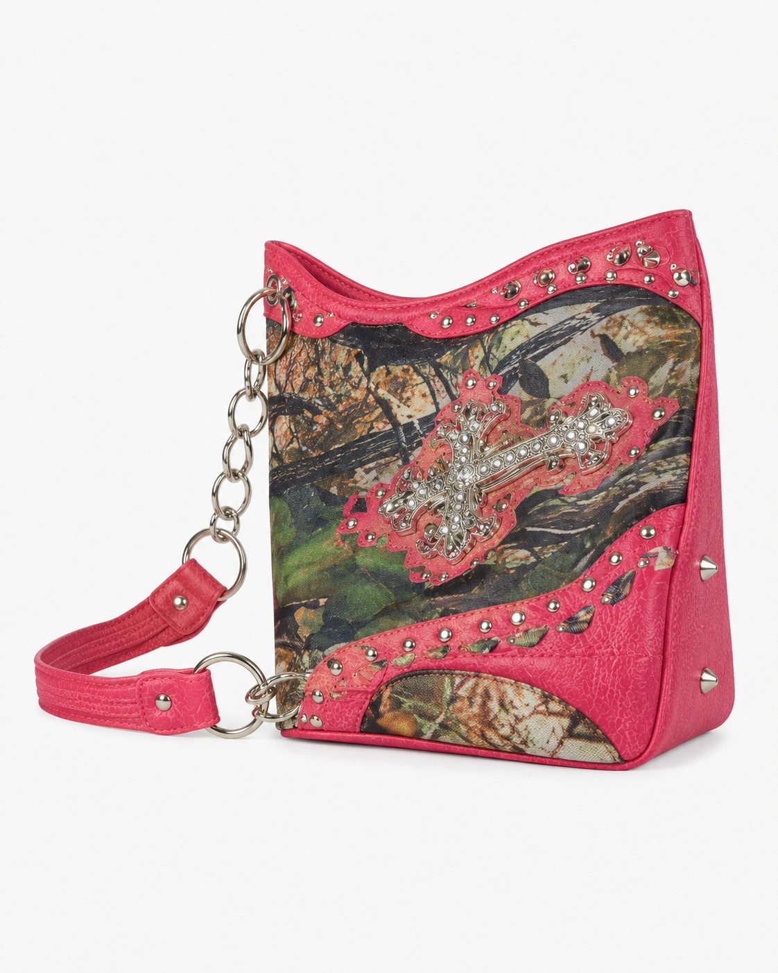 Pink Camo Cross Crossbody Bag - image 1