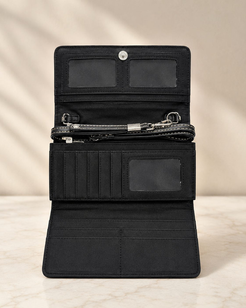 Black Diamond-Quilted Zip Wallet - image 3