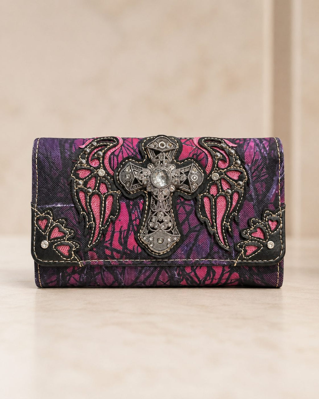 Purple Camo Winged-Cross Wallet - image 2