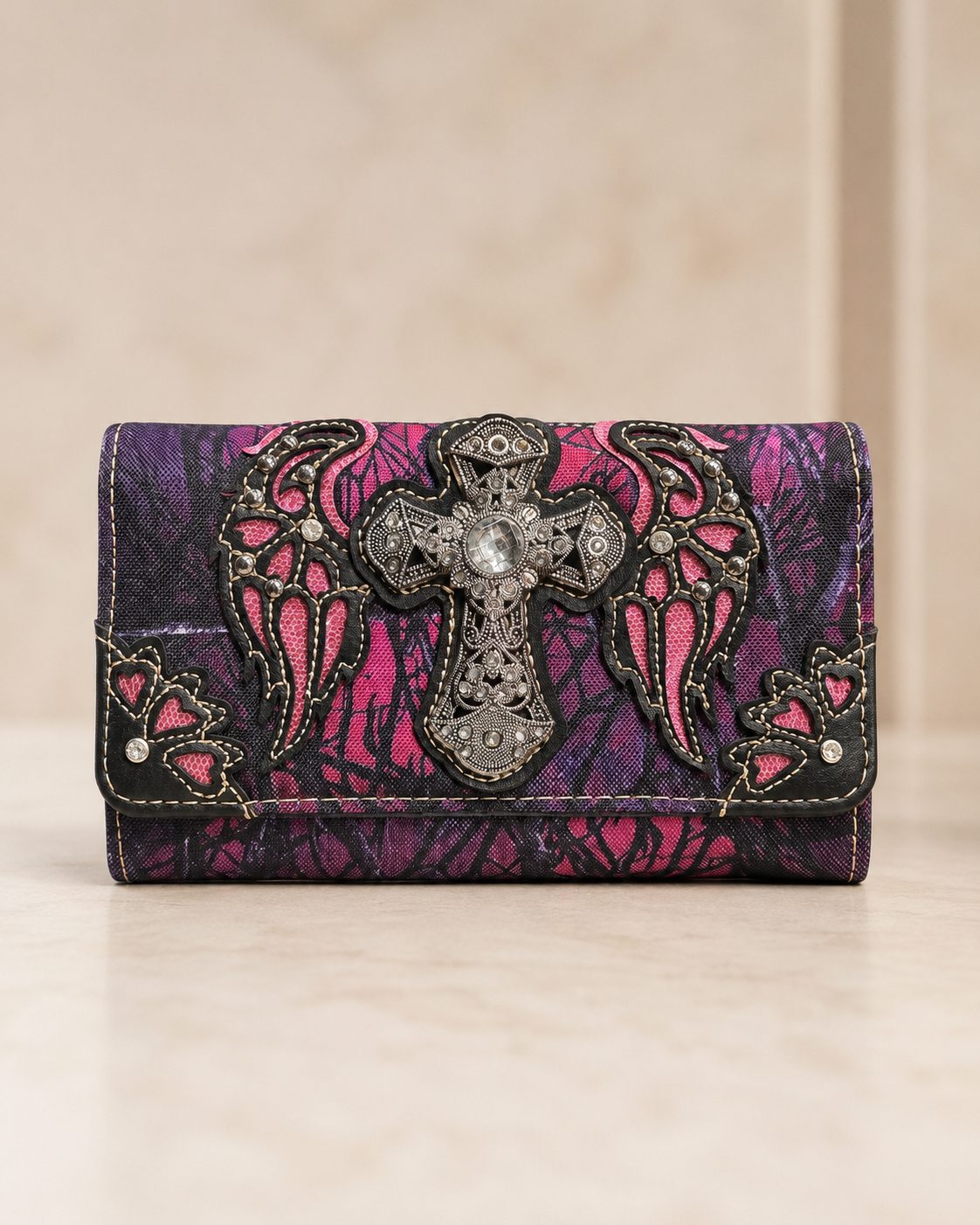 Purple Camo Winged-Cross Wallet - image 2
